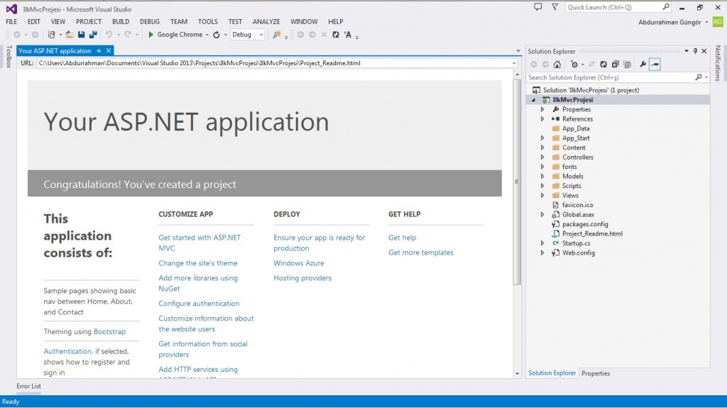 Örnek Asp.Net Proje Ana Ekran