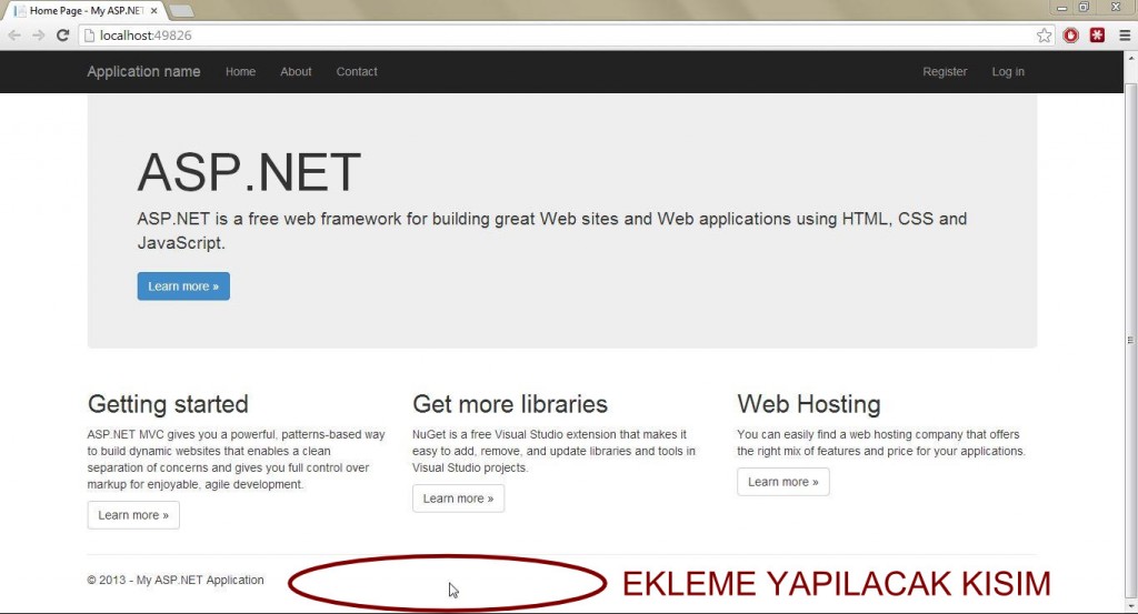 Ekleme yapılacak kısım