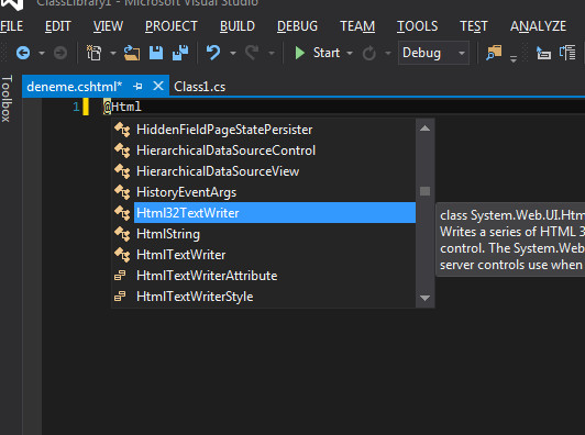 Intellisense hatası