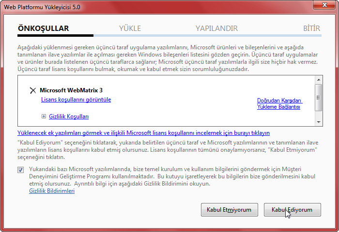 Web matrix onay ekranı