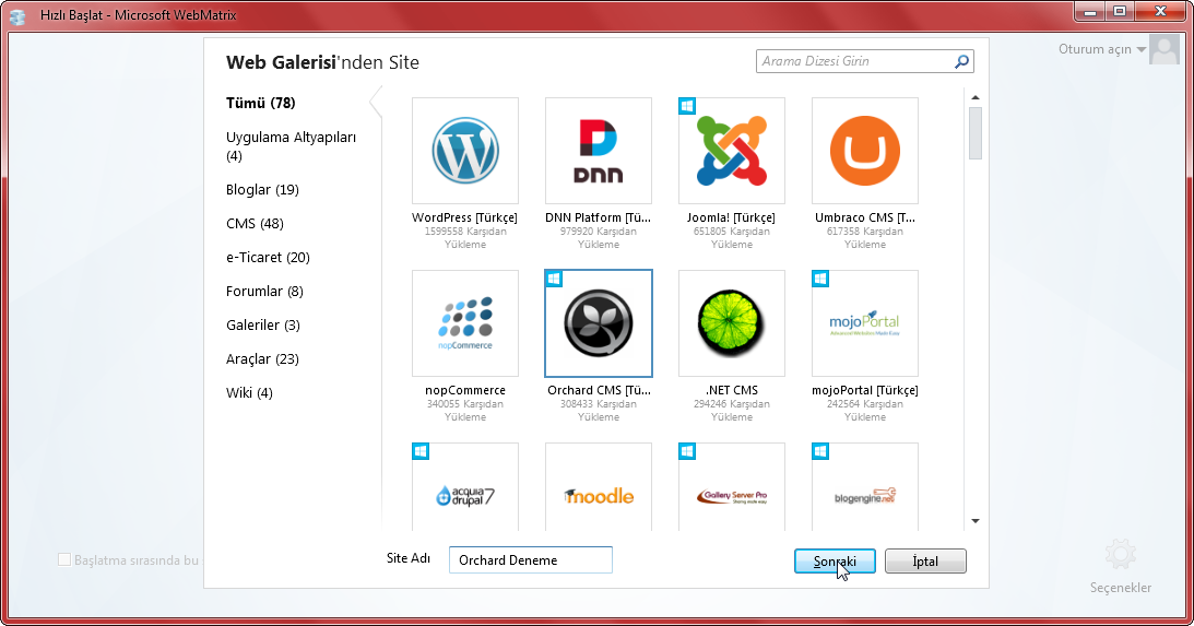 Orchard isimlendirme