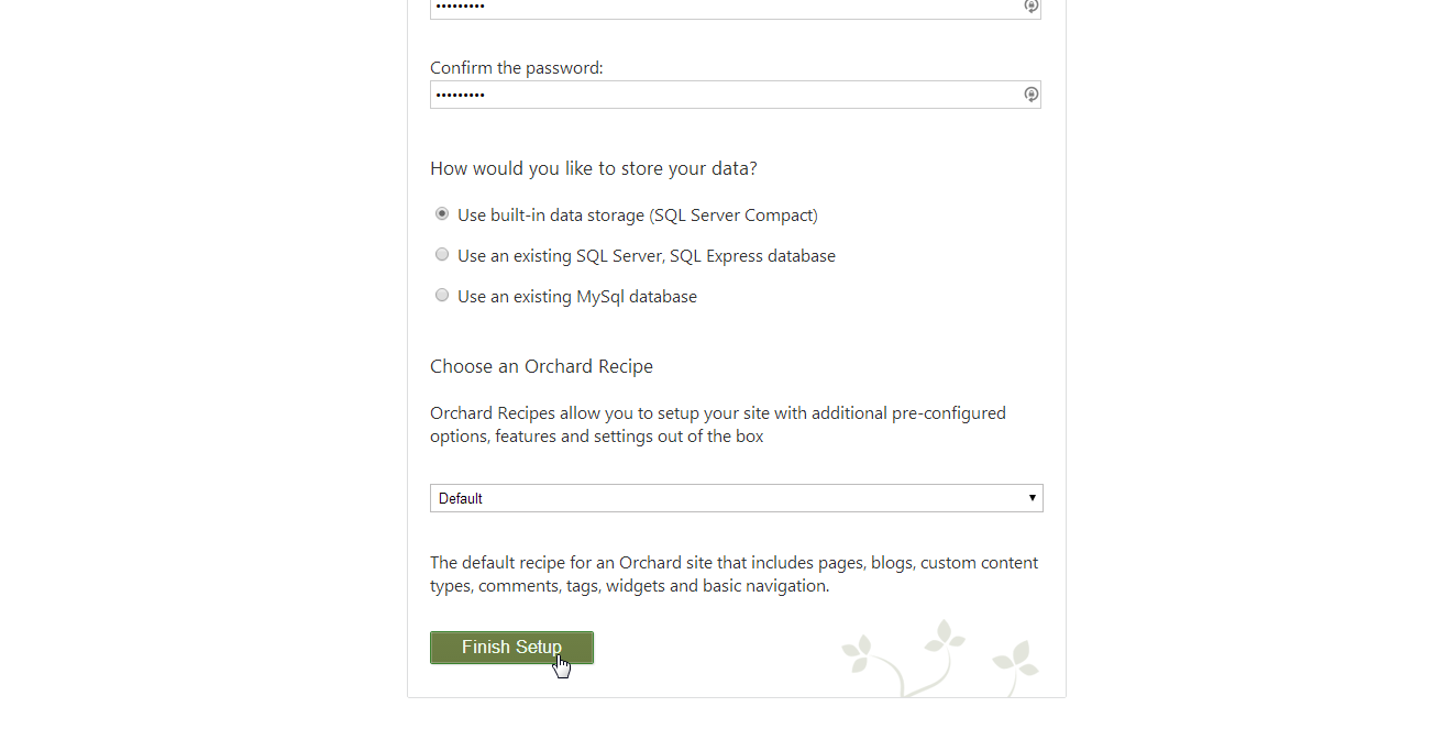Orchard yükleme ayarları sonu