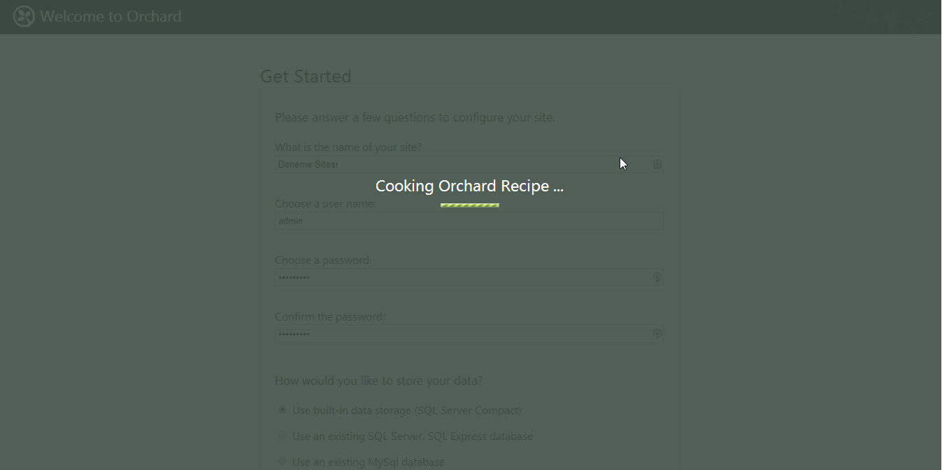 Orchard yükleme süreci