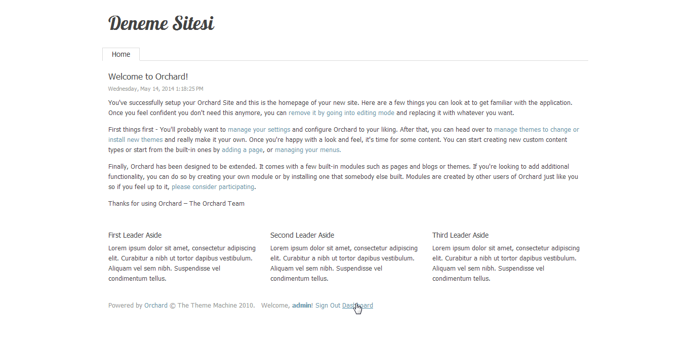Orchard site sayfası