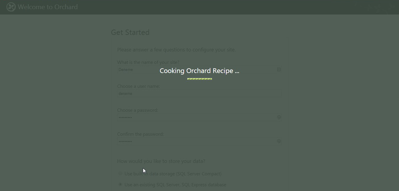 Orchard yükleme süreci